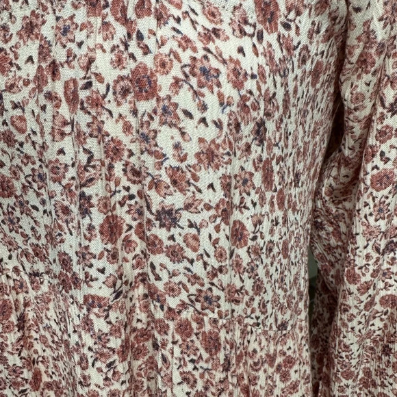 En Créme babydoll boho dress long sleeve, square neck, tiered, floral sz small - Picture 8 of 13